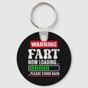 Warning Fart Loading Stand Back Funny Gag Key Ring