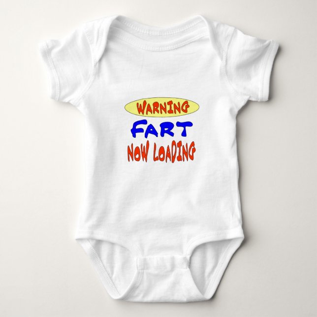 WARNING FART NOW LOADING BABY BODYSUIT (Front)