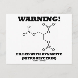 Warning! Filled With Dynamite (Nitroglycerin) Postcard