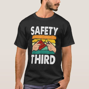 Warning Fireworks Firecrackers Safety 4th Of July T-Shirt