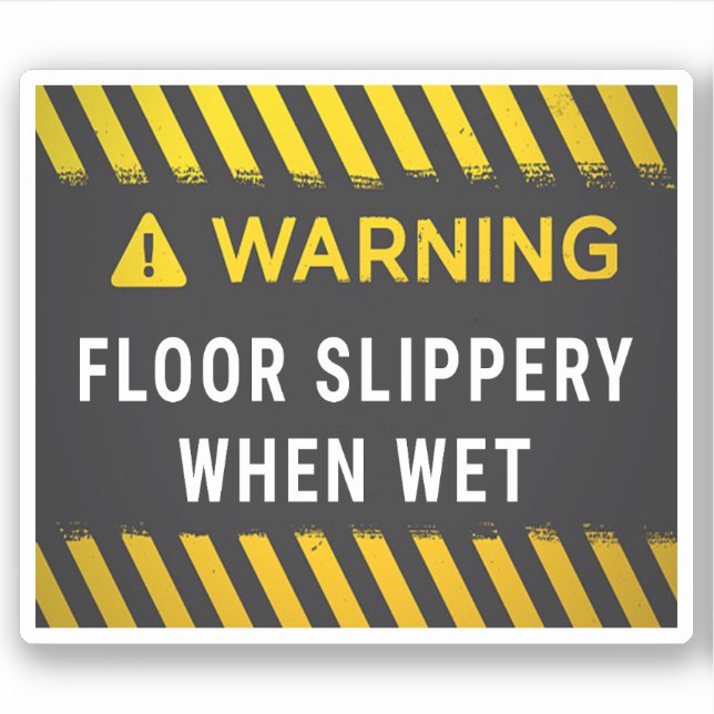 Warning Floor Slippery When Wet (Front)
