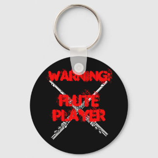WARNING: Flute Player Keychain