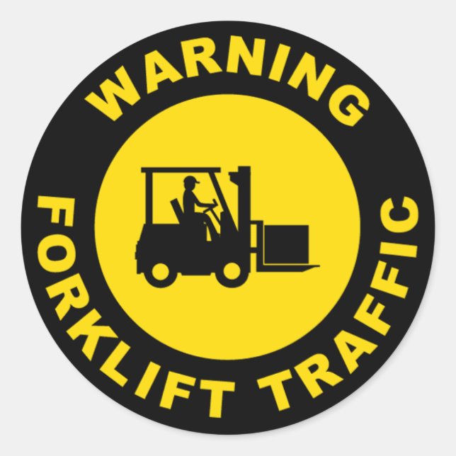 Warning Forklift Tractor Sticker Safety Sticker (Front)