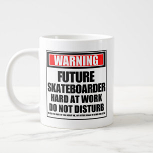 Warning Future Skateboarder Hard At Work Large Coffee Mug