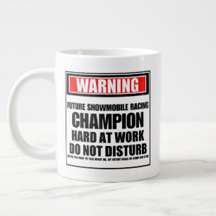 Warning Future Snowmobile Racing Champion Large Coffee Mug