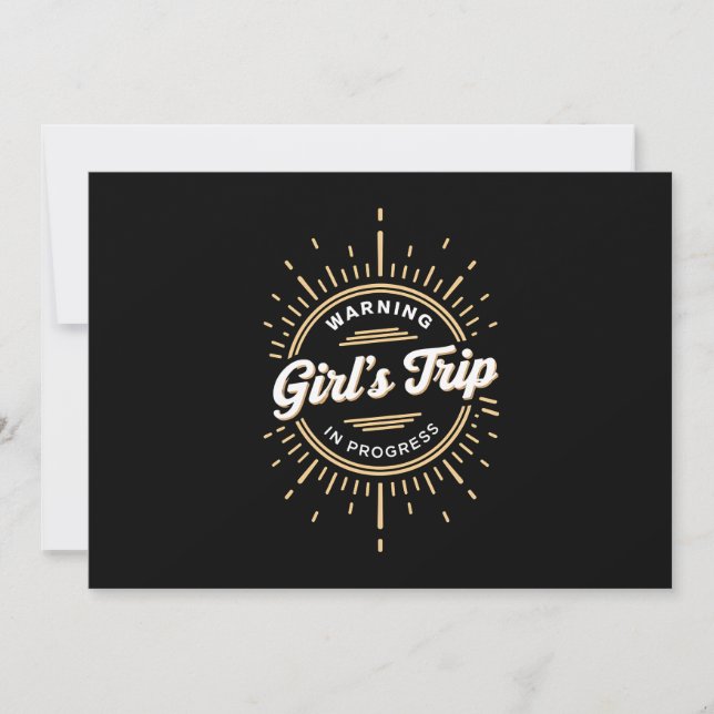 Warning Girls Trip in Progress Summer Vacation Invitation (Front)