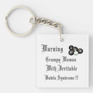 Warning Grumpy Bowls Woman With Irritable Bowls, Key Ring