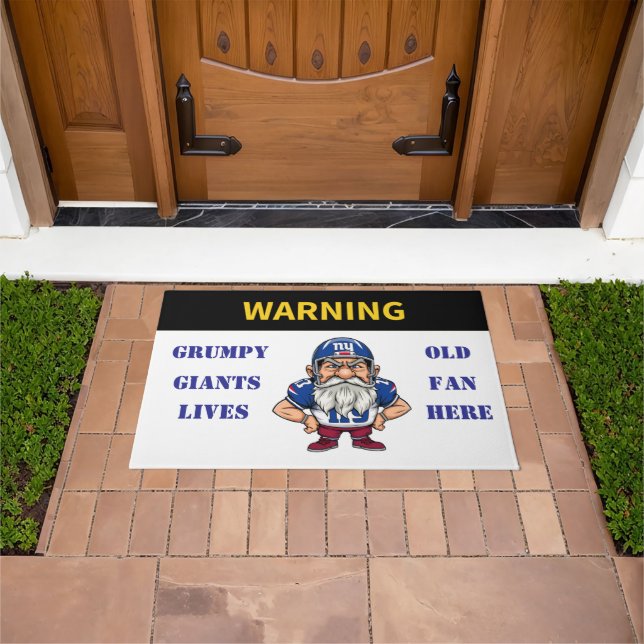 Warning Grumpy Old Giants Fan Lives Here Doormat (Outdoor)