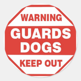 Warning Guard Dog Security Sticker