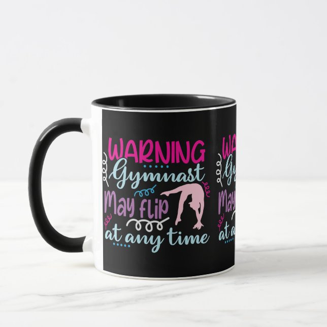 Warning Gymnast May Flip at Any Time Mug (Left)
