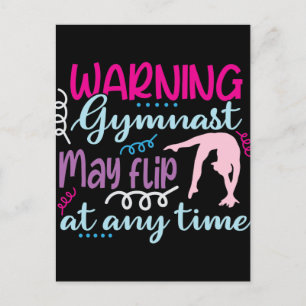 Warning Gymnast May Flip at Any Time Postcard