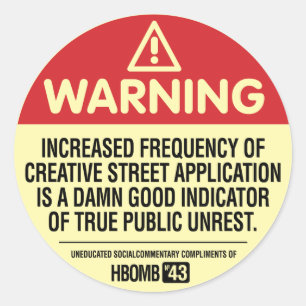 Warning H-Bomb Classic Round Sticker