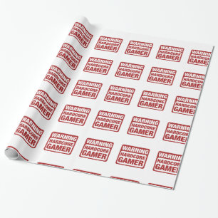 Warning Hardcore Gamer Wrapping Paper