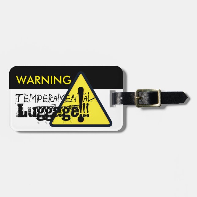 Warning Hazard Sign Temperamental personalised LT Luggage Tag (Front Horizontal)