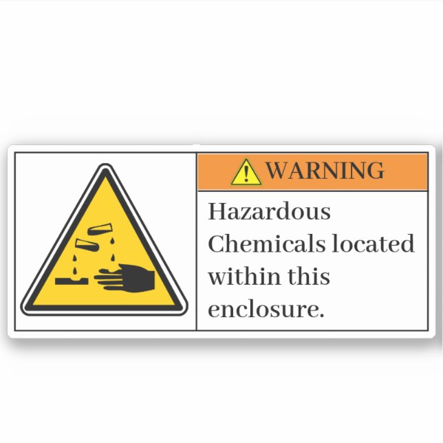 Warning Hazardous Chemicals Label (Front)