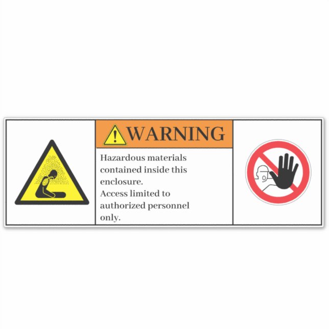 Warning Hazardous Materials Label (Front)