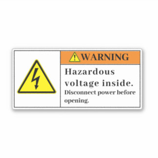 Warning Hazardous Voltage Label EFr