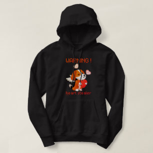 WARNING... HEART STEALER cute dog valentines day Hoodie