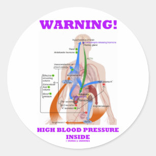 Warning! High Blood Pressure Inside (RAAS) Classic Round Sticker