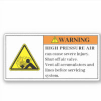 Warning High Pressure Air Label