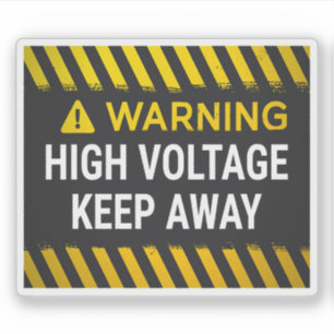 Warning High Voltage Keep Away Sign