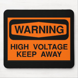 warning high voltage mouse mat