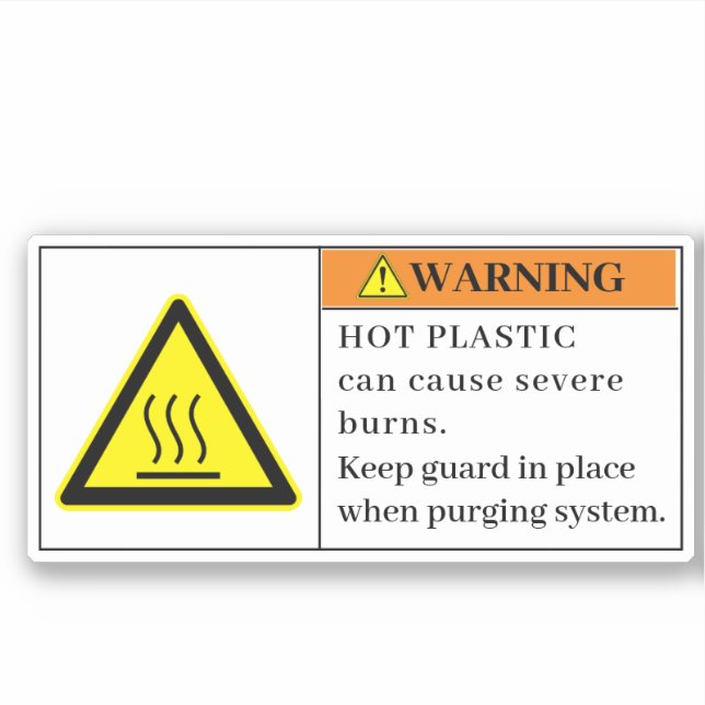 Warning Hot Plastic Label (Front)