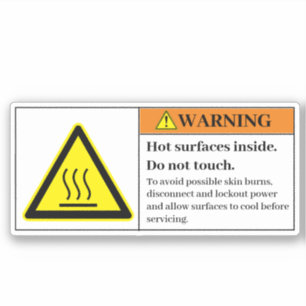 Warning Hot Surface Inside Label B604