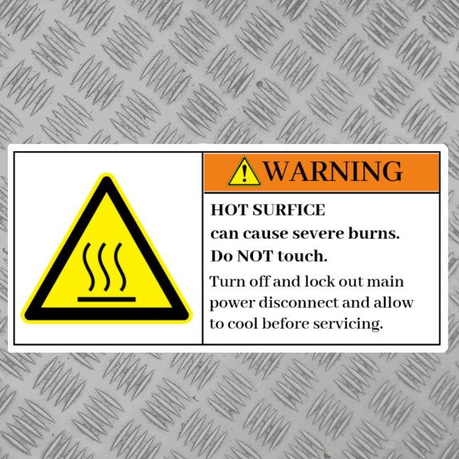 Warning Hot Surface Label (Creator Uploaded)