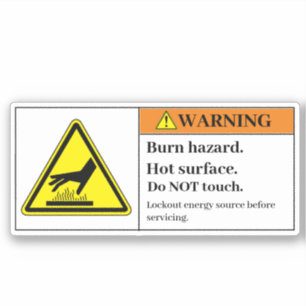 Warning Hot Surfaces Label AB23