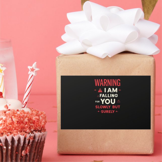 Warning I Am Falling For You | Cool Statement Rectangular Sticker (Party)
