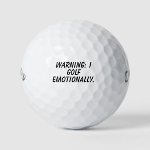 'Warning: I Golf Emotionally' Comedy Fun Gift Balls