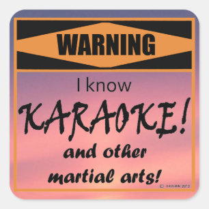 Warning! I Know KARAOKE! And Other Martial Arts! S Square Sticker