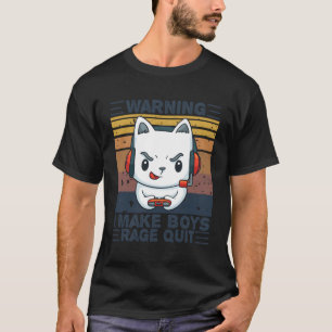 Warning I Make Boys Rage Quit Video Game Gamer Gir T-Shirt