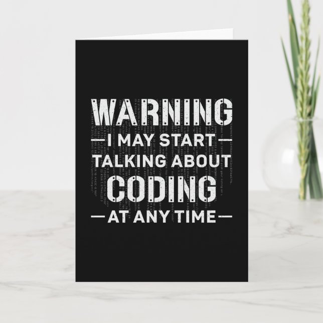 Warning I May Start Coding Medical Coder Hospital Card (Front)