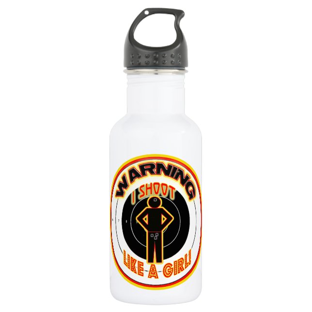WARNING I SHOOT LIKE A GIRL (CROTCH) 532 ML WATER BOTTLE (Front)