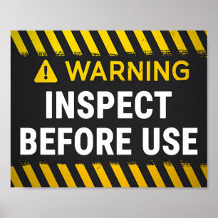 Warning Inspect Before Use Poster