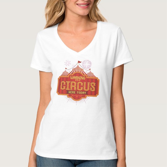 Warning It's A Circus Here Today, Circus Monkeys  T-Shirt (Front)