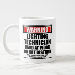 Warning Lighting Technician Hard At Work Large Coffee Mug