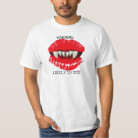 WARNING LIKELY TO BITE VAMPIRE LIPS PRINT