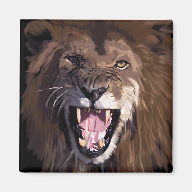 Warning lion magnet (Front)