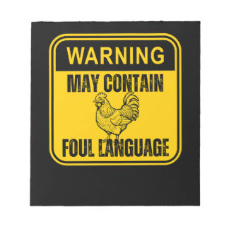 "Warning - May Contain Foul Language" Notepad