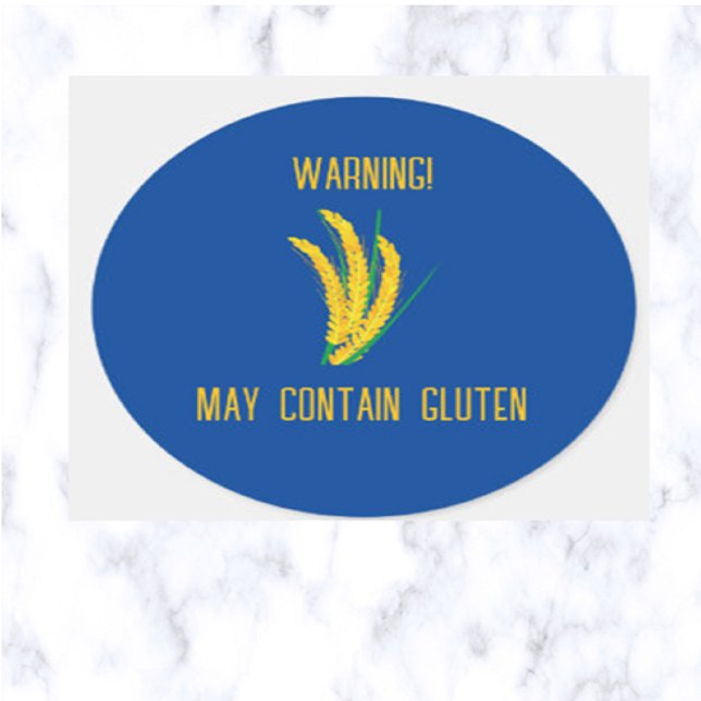 Warning May Contain Gluten Classic Round Sticker (Creator Uploaded)