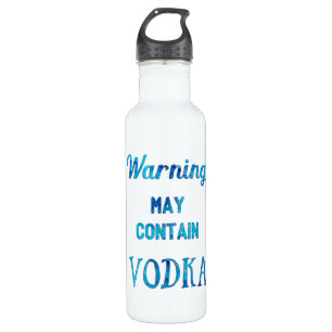 Warning May Contain Vodka Watercolor 710 Ml Water Bottle