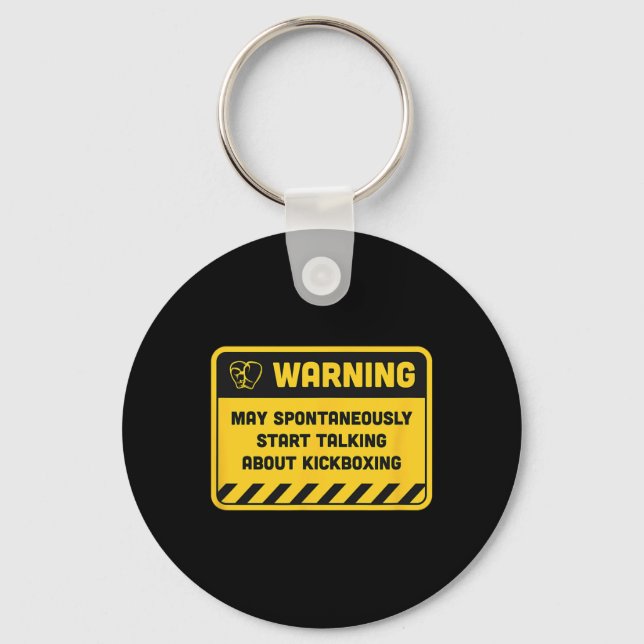 Warning May Spontaneously Start Talking About Kick Key Ring (Front)