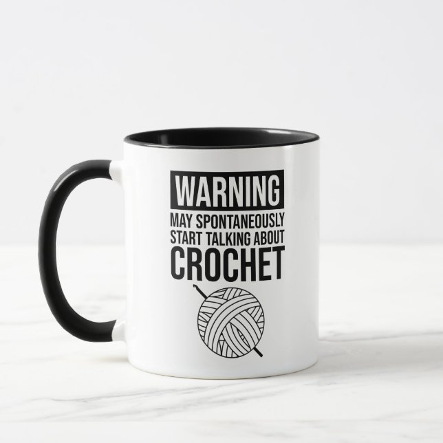 Warning - May Start Talking About Crochet Mug (Left)