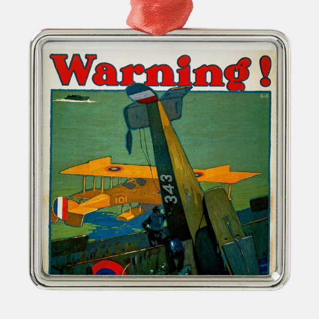 Warning! Metal Tree Decoration (Front)