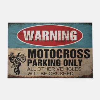 Warning Motorcross Parking Only Doormat