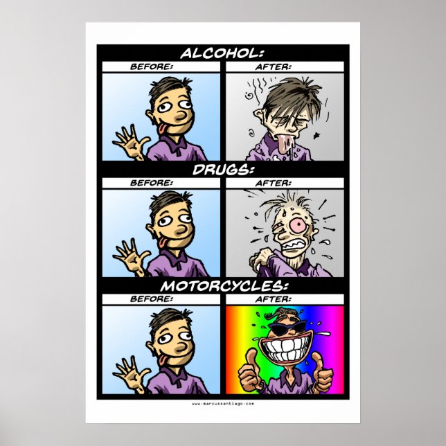 Warning: Motorcycles are addictive (but worth it) Poster (Front)