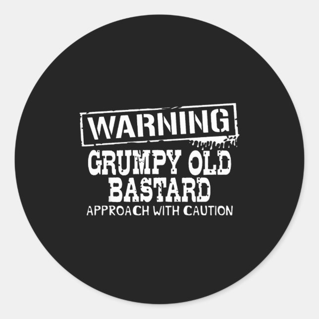 Warning Mpy Old Approach With Caution Funny  Classic Round Sticker (Front)